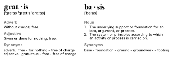 Definition of Gratis Basis